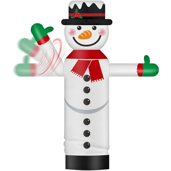 Inflatable Wavers Snowman One-Arm Waving Tube Man Wacky Wavy Dancing Guy for Outdoor Decoration Advertising Business Promotion (Blower Not Included) - Christmas Theme