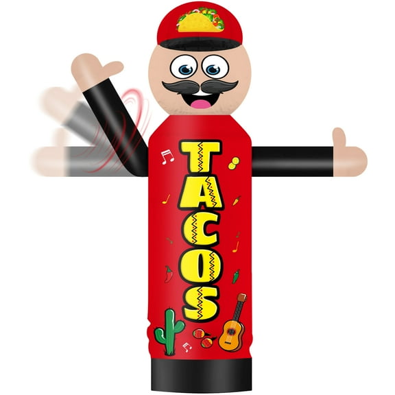 Inflatable Wavers Tacos One-Arm Waving Tube Man Wacky Wavy Dancing Guy for Outdoor Decoration Advertising Business Promotion (Blower Not Included)