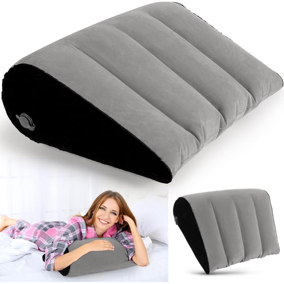 Inflatable Wedge Pillow for Traveling, Portable Blow up Travel Wedge Pillow for Sleeping in Bed, Fast Inflation & Deflation Inflatable Bed Wedge, Ideal for Home, Travel, and Outdoor