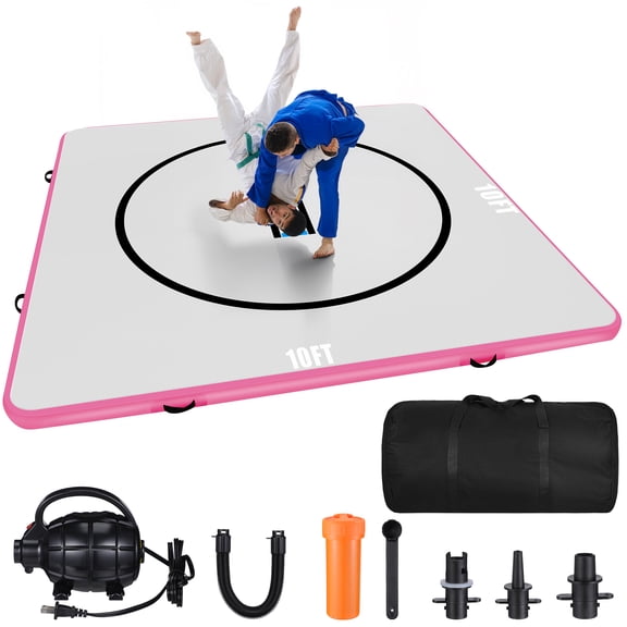 LEDMOMO Quick Inflate Foldable Gymnastics Mat with Shock Absorption for Yoga Training