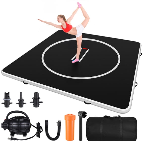 Inflatable Wrestling Mat for Home: 10x10FT 4" Thick PVC Jiu Jitsu Mat with Electric Air Pump,Blow Up Wrestling Mat for MMA,Martial Arts,Boxing