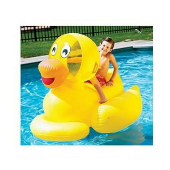 Inflatable Yellow and Orange Giant Ducky Swimming Pool Float Toy - 60"