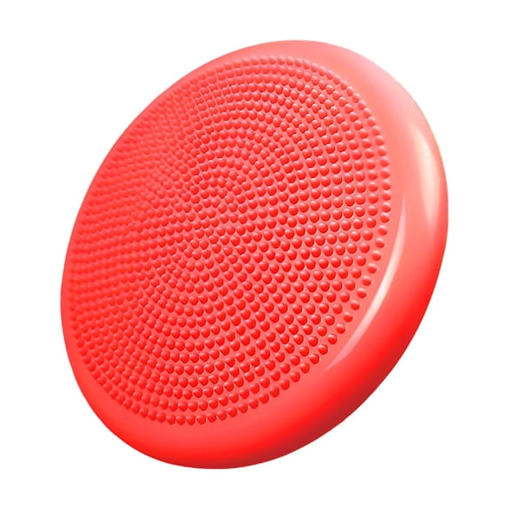 Inflatable Yoga Balance Mat & Balance Disk with Massage Ball, Ankle Strength Core Training Equipment for Home Fitness & Rehabilitation(Red,34x34cm)