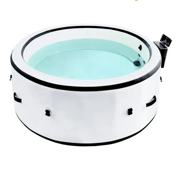 Inflatable hot tub, portable spa pool, outdoor spa cylinder, with lid, with heating system, equipped with 6 colored light bulbs, suitable for bathrooms and backyards