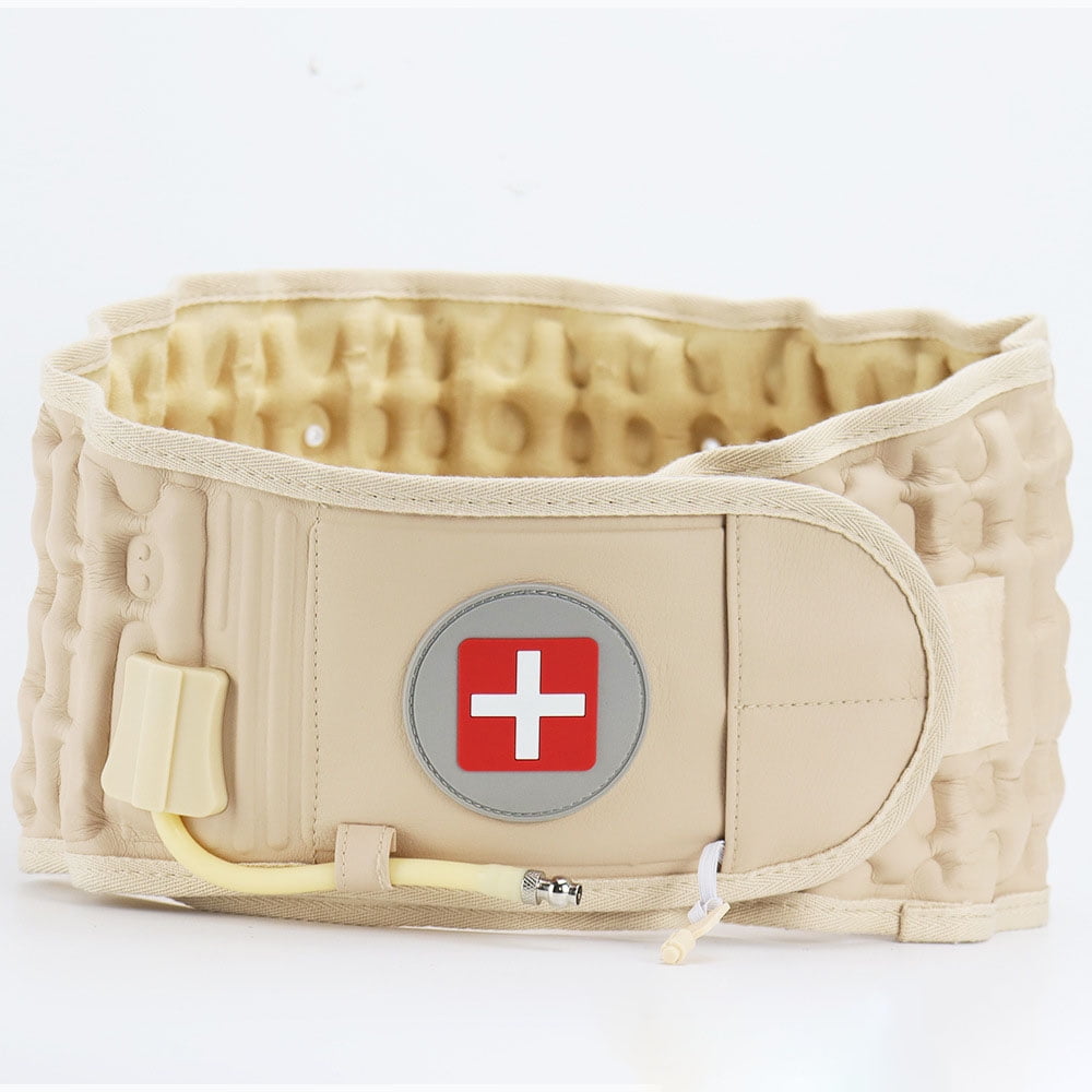 Inflatable lumbar belt, belt, inflatable traction device