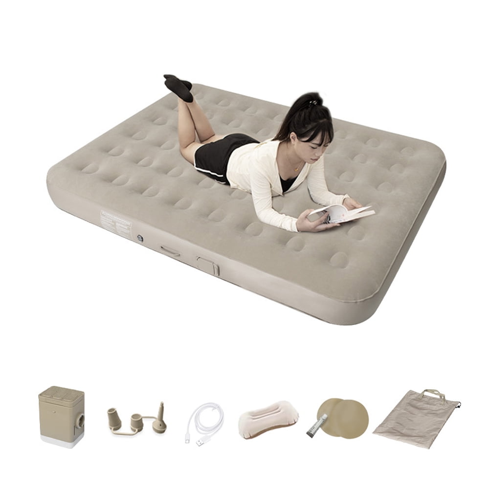 Inflatable mattress With Pump One Portable Air Bed Deflation Air Water resistance Air Water resistance 1 Click Quick Inflation Person Portable Air