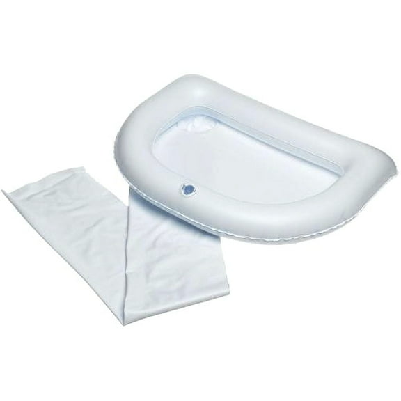 Inflatable shampoo basin, crescent