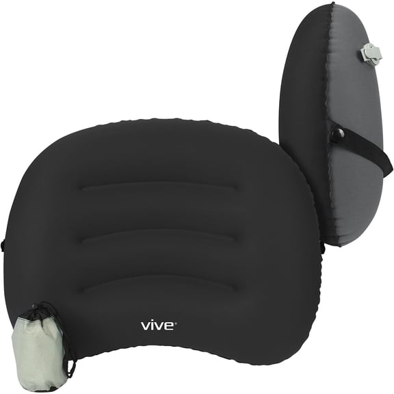 Inflatable waist cushion - airplane seat travel support cushion - car, office chair lower back cushion - adjustable sturdy air neck pain, sciatica relief - compact portable camping pillow