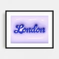 thumbnail image 1 of Inflate London - London England United Kingdom Typography City Modern Art Pop Art Travel Poster Neon Sign Pastel Black Framed Wall Art Print 16 x 20 inches, 1 of 1