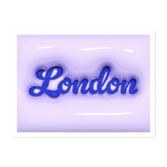 Inflate London - London England United Kingdom Typography City Modern Art Pop Art Travel Poster Neon Sign Pastel Unframed Wall Art Print 30 x 40 inches