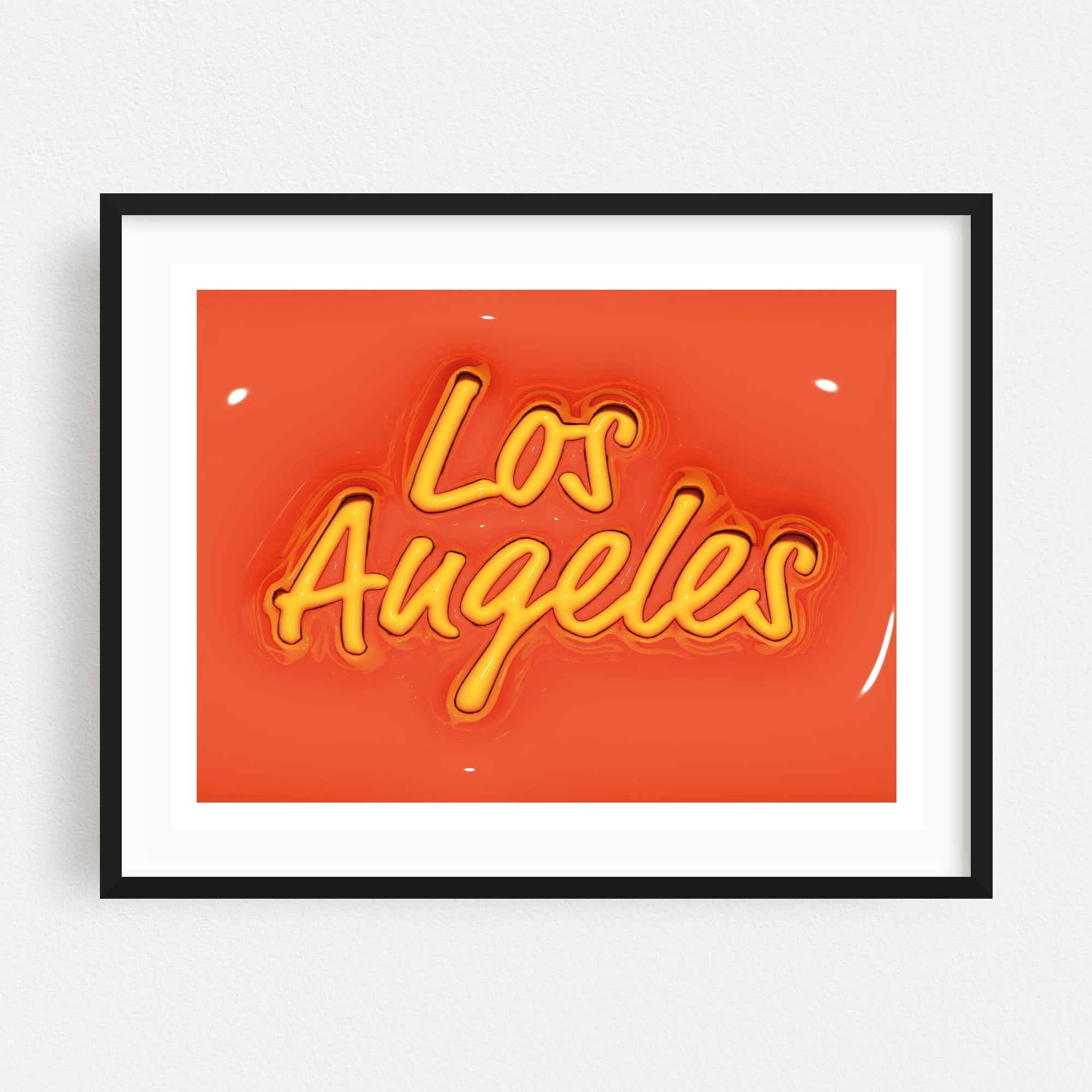 Inflate Los Angeles - Los Angeles California Typography Neon Sign City ...