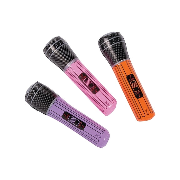 Inflate Microphone Assortment - Party Favors - 12 Pieces
