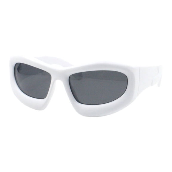 Inflated Bubble Sunglasses Thick Oversized Concave Shades UV400 Matte White