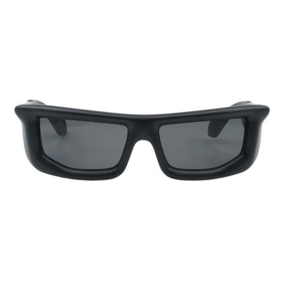 Inflated Bubble Sunglasses Thick Rectangular Shades UV400 Matte Black