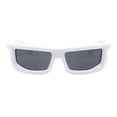 thumbnail image 1 of Inflated Bubble Sunglasses Thick Rectangular Shades UV400 Matte White, 1 of 4