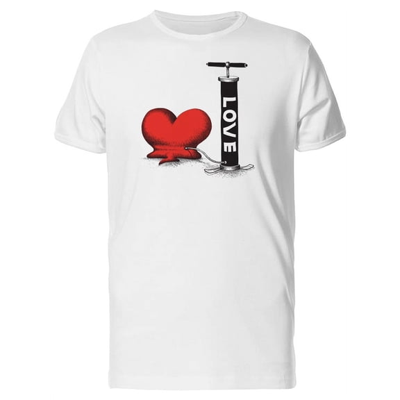 Inflating Red Heart With Love Tee Men's -Image by Shutterstock