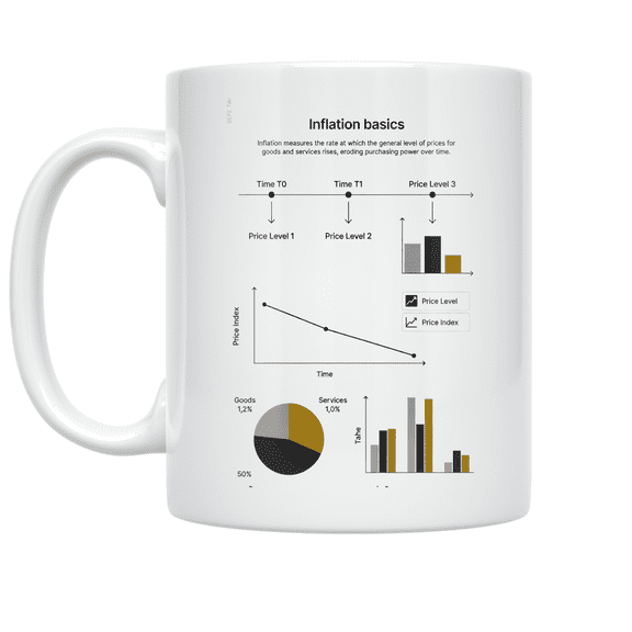 Inflation Basics Timeline Design - Economics Enthusiast - 11 oz Ceramic Coffee Mug