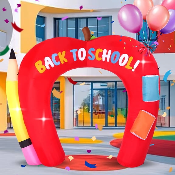 InfleasJoiy 10FT Back To School Apple and Pen Arch, an Inflatable Decoration for The Back To School Season, Featuring LED Lights for Outdoor Use, Suitable for Indoor, Patio, Lawn, and Garden Settings