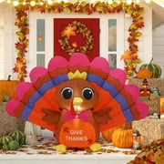 InfleasJoiy 4ft Thanksgiving Inflatable Decoration with LED Lights