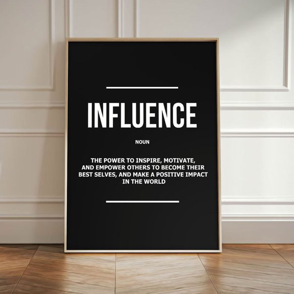 Influence Definition Motivational Quote Minimalist Office Modern Typography Poster Unframed Paper Print
