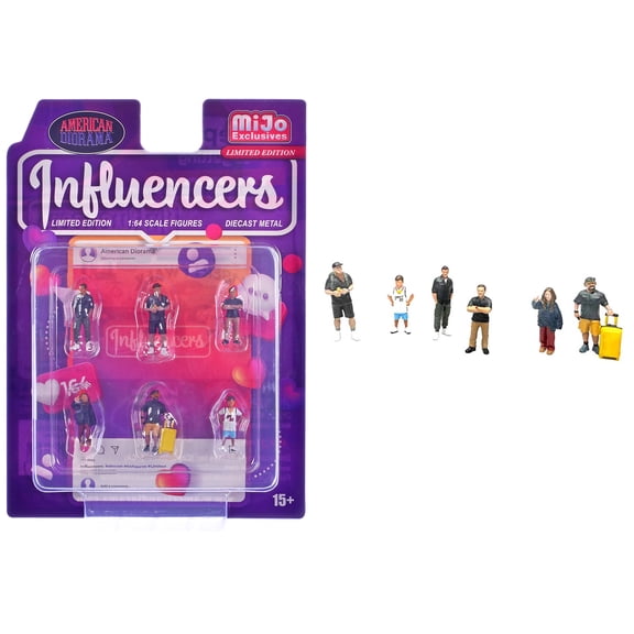 "Influencers" 6 piece Diecast Figure Set Limited Edition for 1/64 Scale Models by American Diorama