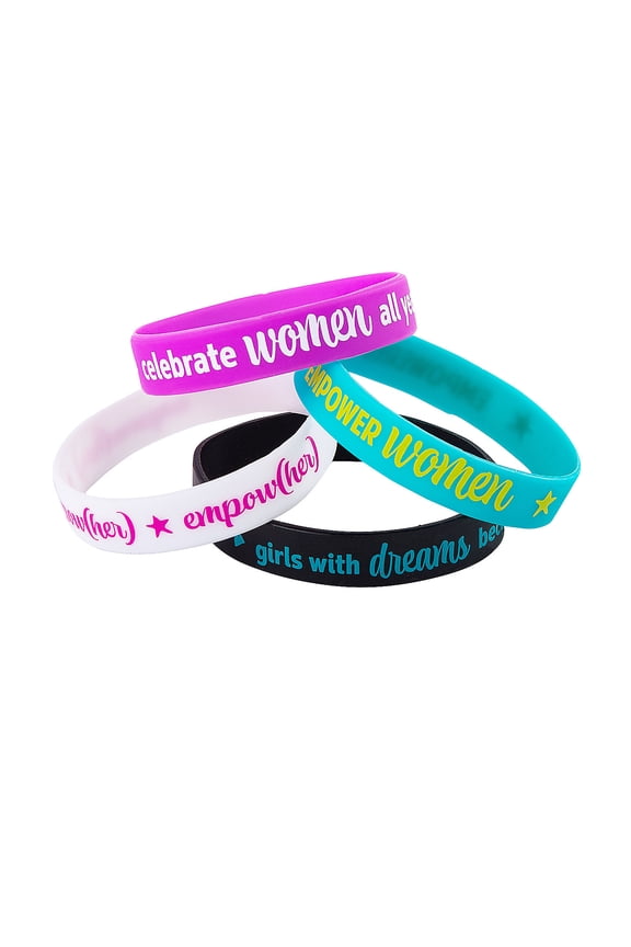 Influential Women Rubber Bracelets - 24 Pieces