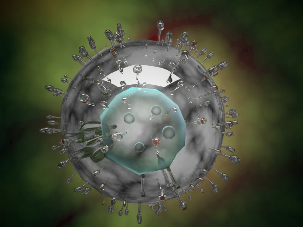 Influenza virus glassy look Canvas Art - Stocktrek Images (33 x 25)