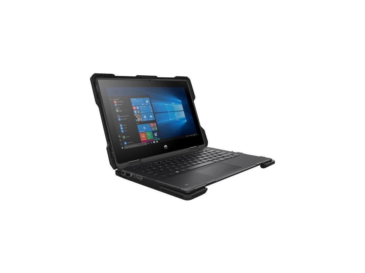 InfoCase HP x360 Rugged Snap-On Case - For HP Chromebook, Notebook - Black - Scratch Resistant, Anti-slip, Drop Resistant, Shock Resistant, Heat Resistant, Damage Resistant - Polycarbonate (PC), Ther