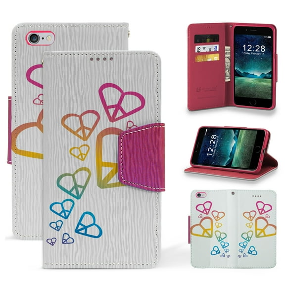 Infolio Wallet Case For Apple iPhone 6S 6 4.7 PU Leather TPU Card Slot Bill Fold Magnetic Flap Rainbow Hart