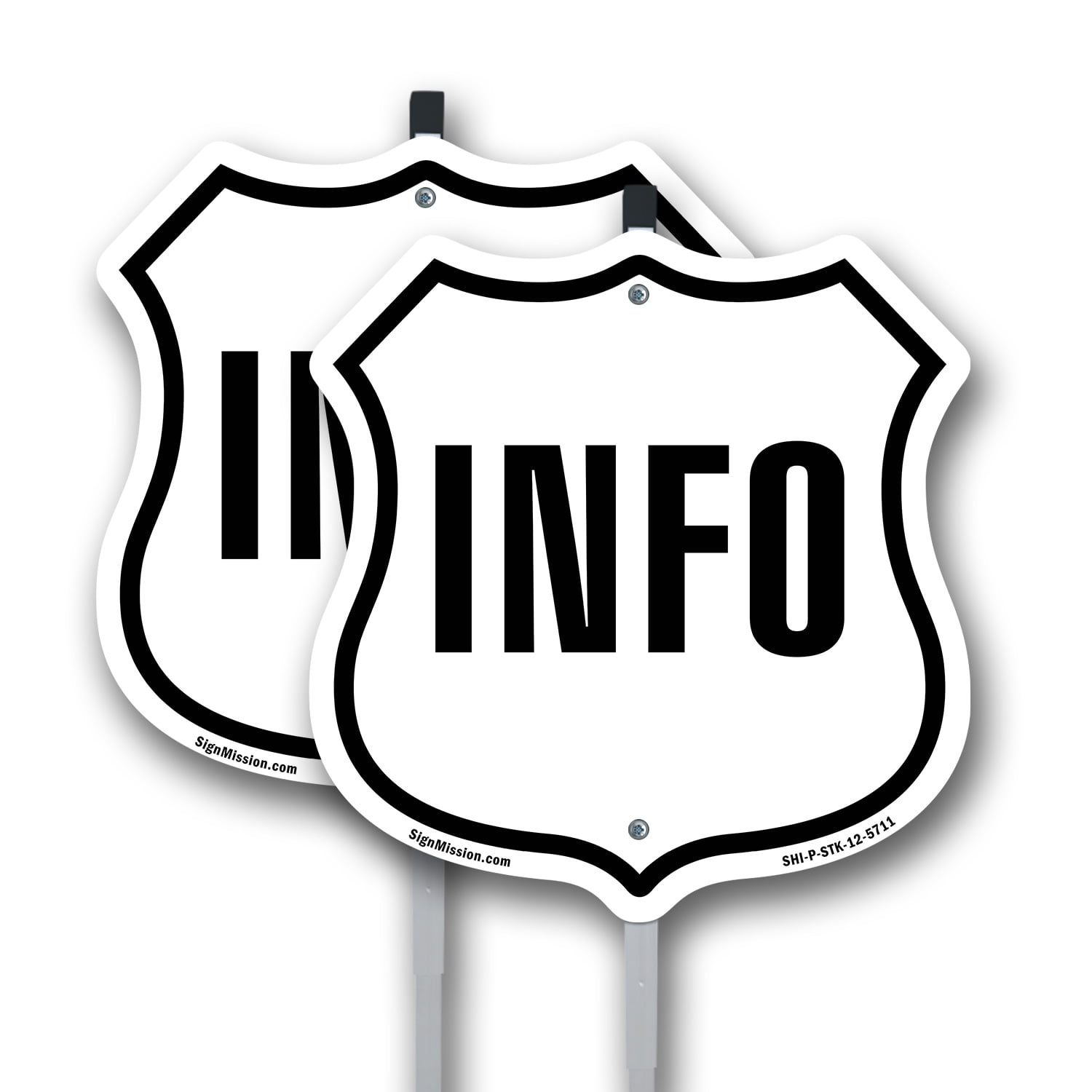 Information (2 Pack) 12 inch X 12 inch Shield Shaped Rust-Free Aluminum ...