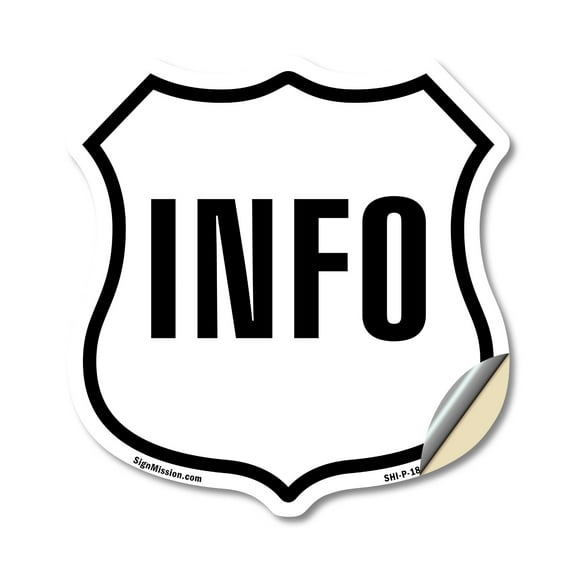 Information (2 Pack) 6 inch X 6 inch Shield Shaped Heavy Duty 3.2 mil Vinyl Decals Weather Resistant Made in the USA