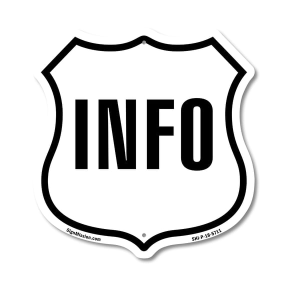 Information (5 Pack) 12 inch X 12 inch Shield-Shaped Rust-Free Aluminum Metal Signs Weather Resistant Made in the USA