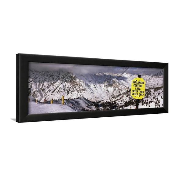 Information Board in a Ski Resort, Snowbird Ski Resort, Utah, USA, Botanical Seasons Framed Art Print Wall Art Sold by ArtCom