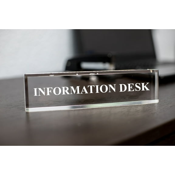 Information Desk 2" x 8" Clear Acrylic - Office Desk Accessories D?cor