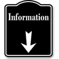 thumbnail image 1 of Information Down Arrow BLACK Aluminum Composite Sign, 20"x24", 1 of 9