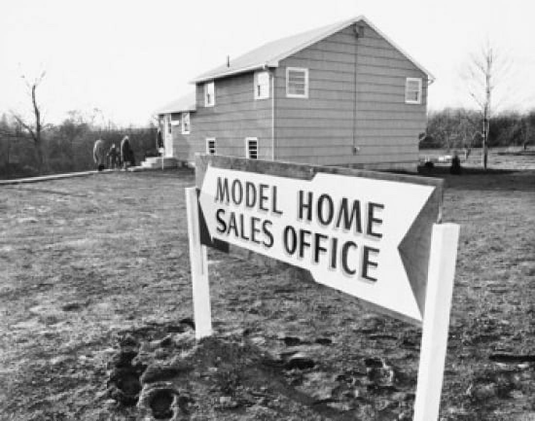 Information board in front of a model home Canvas Art - (18 x 24)