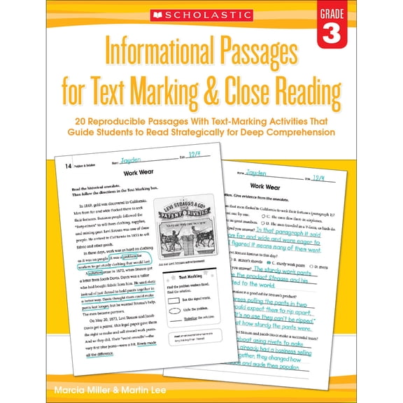 Informational Passages for Text Marking Informational Passages for Text Marking & Close Reading: Grade 3: 20 Reproducible Passages with Text-Marking Activities , (Paperback)