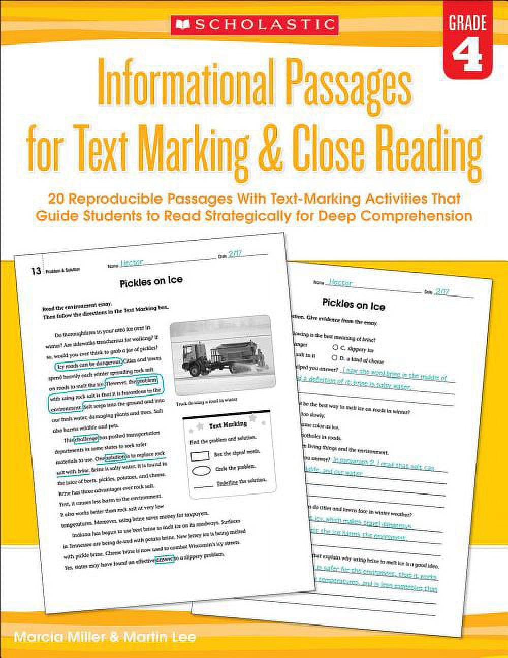 Informational Passages for Text Marking & Close Reading: Grade 4 Paperback