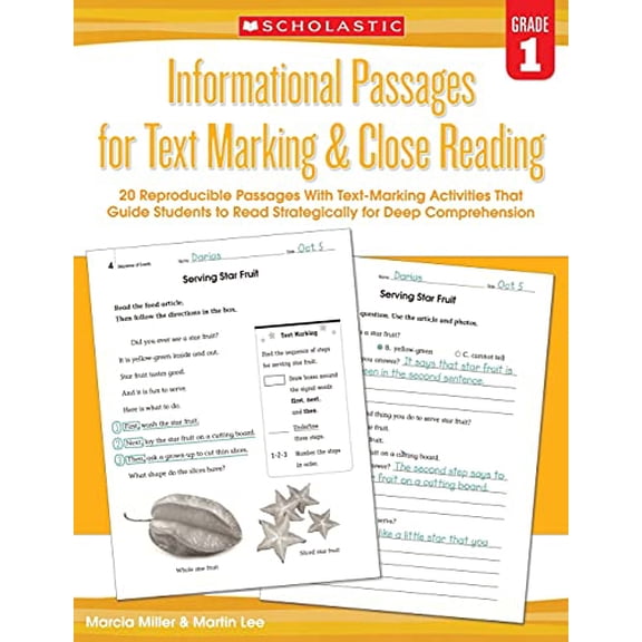 Pre-Owned Informational Passages for Text Marking & Close Reading: Grade 1: 20 Reproducible Passages With Text-Marking Activities That Guide Students to Read Strategically for Deep Comprehension,