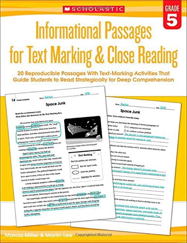 Pre-Owned Informational Passages for Text Marking & Close Reading ...