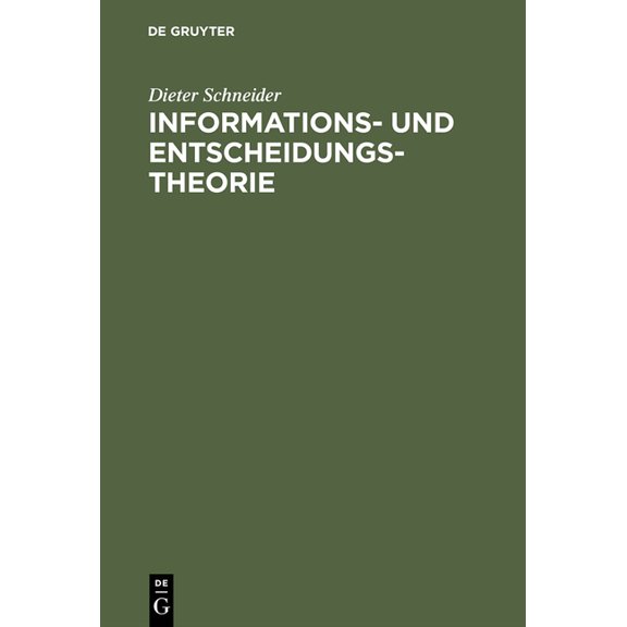 Informations- und Entscheidungstheorie, (Hardcover)