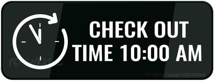Informative Acrylic Plastic Sign Check Out Time 10.00 Am 10 X 3 Inch ...