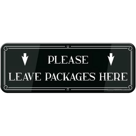 Informative Acrylic Plastic Sign Leave Packages Here Sign 9 X 3 Inch, Self Adhesive, Use For Office/Business, Easy To Apply