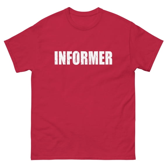 Informer T Shirt Halloween Costume Funny Cute Distressed White Print classic tee (Cardinal, 2XL)