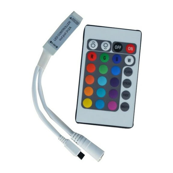 Infrared 24 Keys Remote Control for 3528 5050 RGB LED Lights - Easy to Use, Versatile DIY Home & Business Lighting Solution white