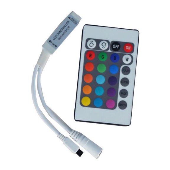 Infrared 24 Keys Remote Control for 3528 5050 RGB LED Lights - Easy to Use, Versatile DIY Home & Business Lighting Solution white