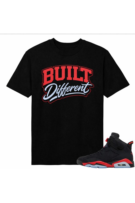 Infrared 6s Reverse Sneaker match tees Black Built Different V2, Unisex