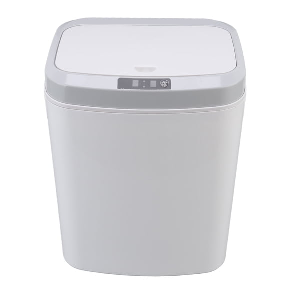 Infrared Auto Open, Night Light, Quiet Operation for Home Use - White 16L Smart Sensor Bin