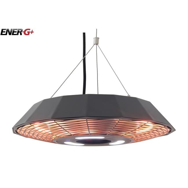 Black Square Electric Infrared Hanging Patio Heater with LED Light