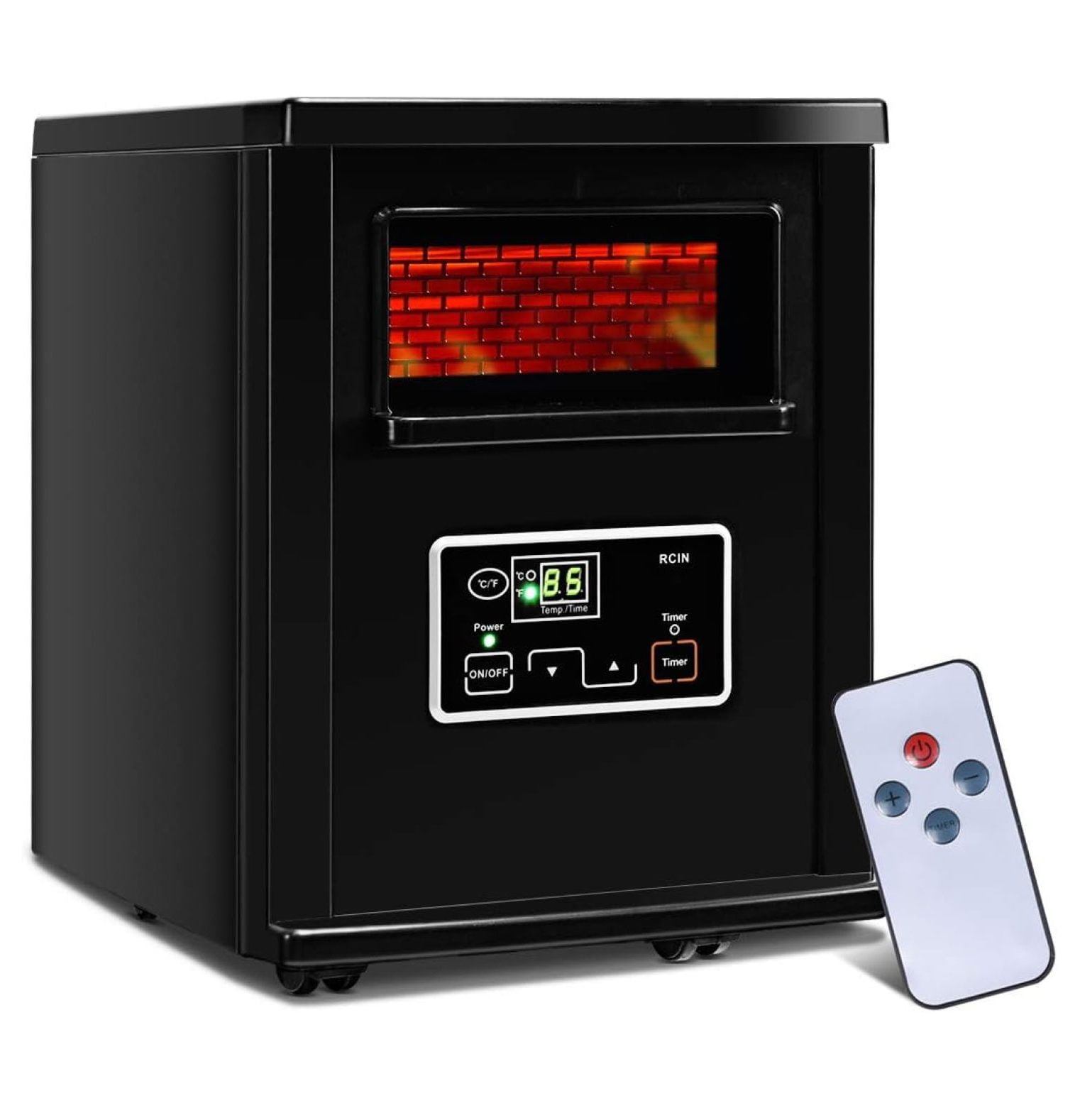 Infrared Electric Space Heater with Control, 1500W Portable Room Heater